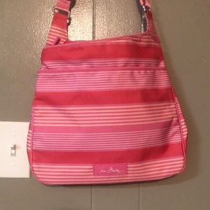 Pink Striped Vera Bradley Adjustable Crossbody Bag